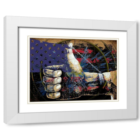 Thumbs Up to America  White Modern Wood Framed Art Print with Double Matting by Bolokofsky, Ronald