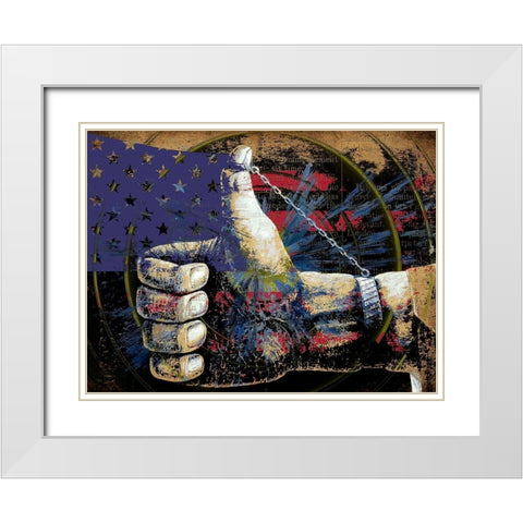 Thumbs Up to America  White Modern Wood Framed Art Print with Double Matting by Bolokofsky, Ronald