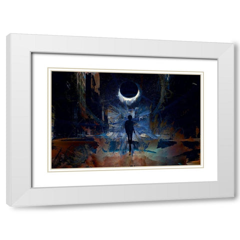 Total Eclipse White Modern Wood Framed Art Print with Double Matting by Bolokofsky, Ronald