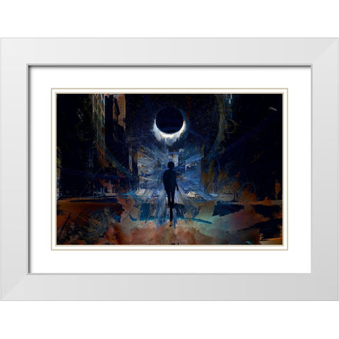 Total Eclipse White Modern Wood Framed Art Print with Double Matting by Bolokofsky, Ronald