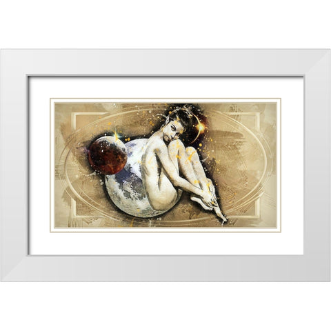 Venus Amongst the Stars White Modern Wood Framed Art Print with Double Matting by Bolokofsky, Ronald