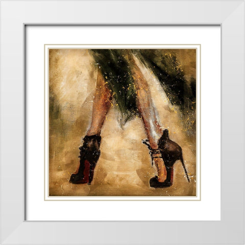Dancing Heels White Modern Wood Framed Art Print with Double Matting by Bolokofsky, Ronald