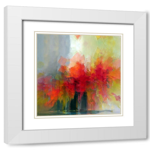 Red Roses V White Modern Wood Framed Art Print with Double Matting by Bolokofsky, Ronald