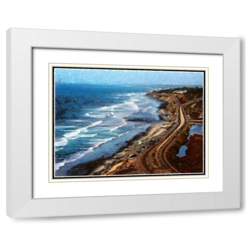 Pacific Coast Highway White Modern Wood Framed Art Print with Double Matting by Bolokofsky, Ronald