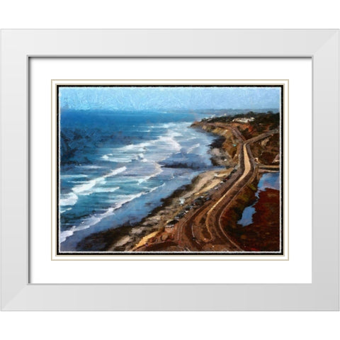 Pacific Coast Highway White Modern Wood Framed Art Print with Double Matting by Bolokofsky, Ronald