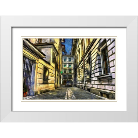 Back Alley White Modern Wood Framed Art Print with Double Matting by Bolokofsky, Ronald