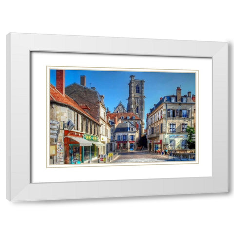 Clamecy White Modern Wood Framed Art Print with Double Matting by Bolokofsky, Ronald