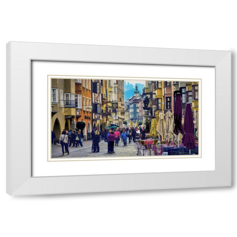 Innsbruck street White Modern Wood Framed Art Print with Double Matting by Bolokofsky, Ronald