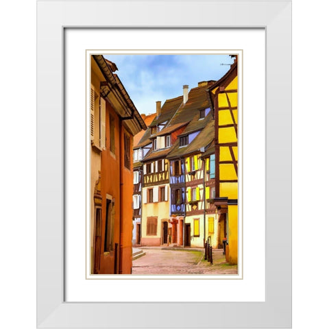 Narrow Streets of Colmar I White Modern Wood Framed Art Print with Double Matting by Bolokofsky, Ronald