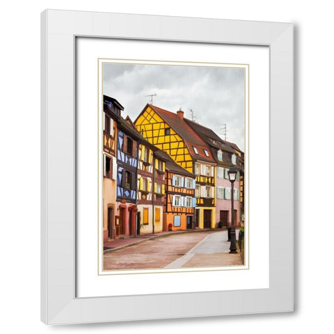 Narrow Streets of Colmar III White Modern Wood Framed Art Print with Double Matting by Bolokofsky, Ronald