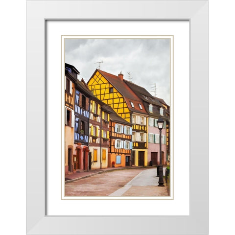 Narrow Streets of Colmar III White Modern Wood Framed Art Print with Double Matting by Bolokofsky, Ronald