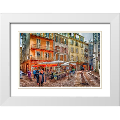 Nice Cafe White Modern Wood Framed Art Print with Double Matting by Bolokofsky, Ronald