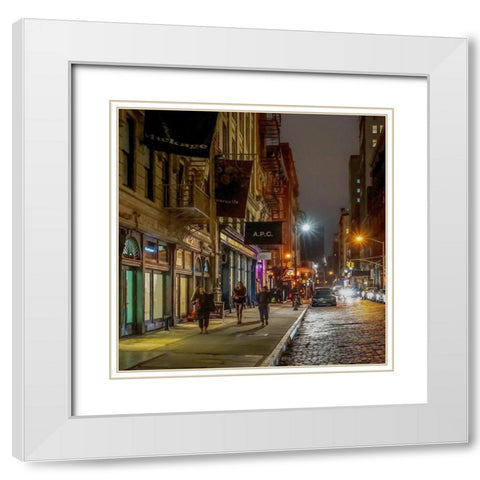 Night Walkers White Modern Wood Framed Art Print with Double Matting by Bolokofsky, Ronald