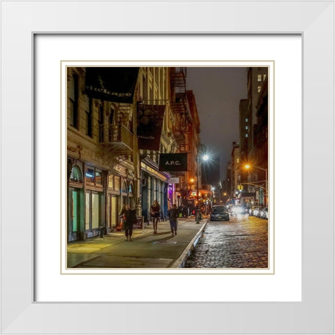 Night Walkers White Modern Wood Framed Art Print with Double Matting by Bolokofsky, Ronald
