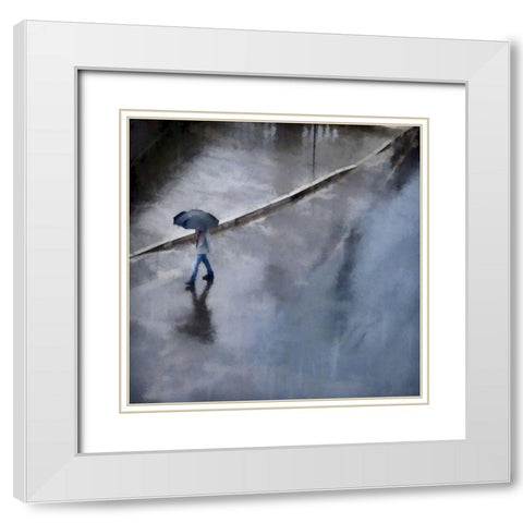 Rainy Day Sunday White Modern Wood Framed Art Print with Double Matting by Bolokofsky, Ronald