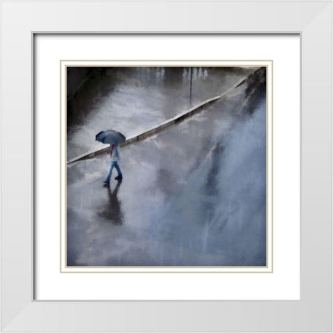 Rainy Day Sunday White Modern Wood Framed Art Print with Double Matting by Bolokofsky, Ronald