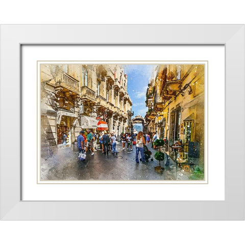Sicily White Modern Wood Framed Art Print with Double Matting by Bolokofsky, Ronald