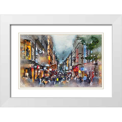 Street In Stockholm II White Modern Wood Framed Art Print with Double Matting by Bolokofsky, Ronald