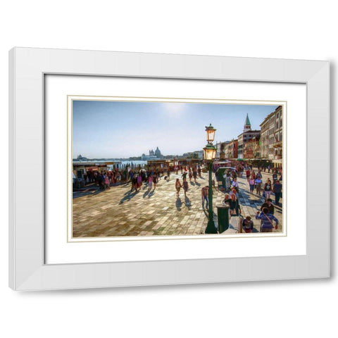 Streets of Venice White Modern Wood Framed Art Print with Double Matting by Bolokofsky, Ronald