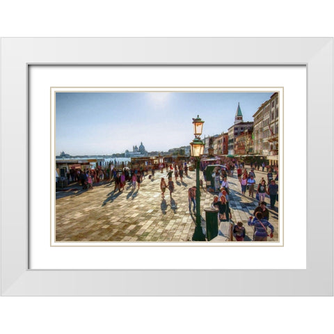 Streets of Venice White Modern Wood Framed Art Print with Double Matting by Bolokofsky, Ronald
