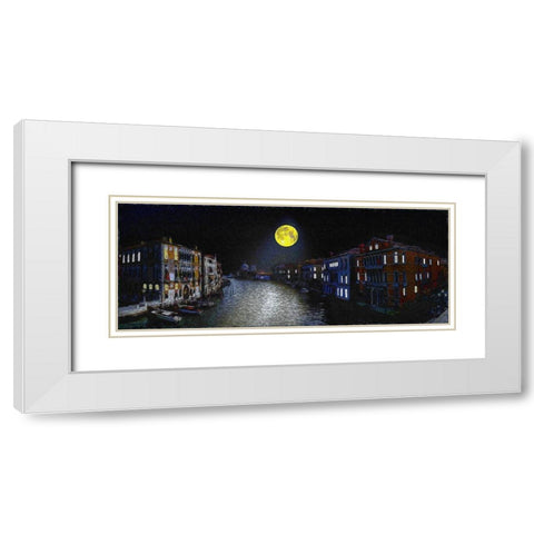 Venice Moon White Modern Wood Framed Art Print with Double Matting by Bolokofsky, Ronald