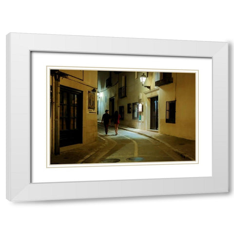 Walking Her Home White Modern Wood Framed Art Print with Double Matting by Bolokofsky, Ronald