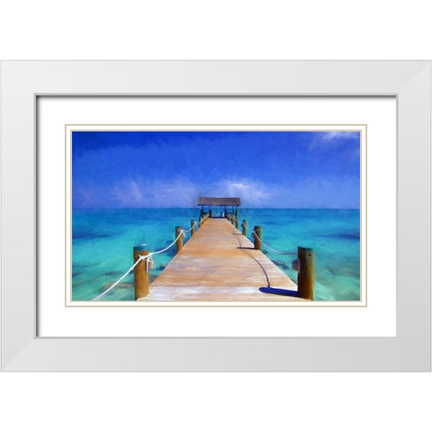 Jetty Hut White Modern Wood Framed Art Print with Double Matting by Bolokofsky, Ronald