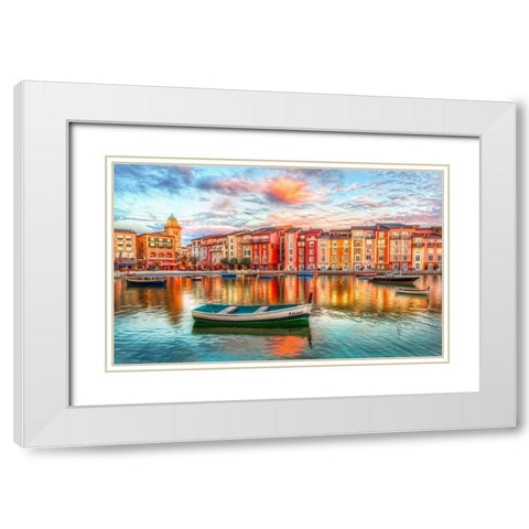 Adriana White Modern Wood Framed Art Print with Double Matting by Bolokofsky, Ronald