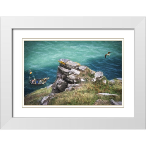 Kips Landing White Modern Wood Framed Art Print with Double Matting by Bolokofsky, Ronald