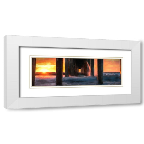 La Jolla Sunset White Modern Wood Framed Art Print with Double Matting by Bolokofsky, Ronald