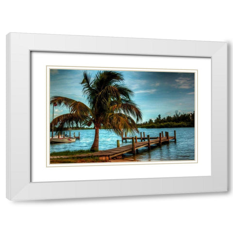 Private Jetty White Modern Wood Framed Art Print with Double Matting by Bolokofsky, Ronald