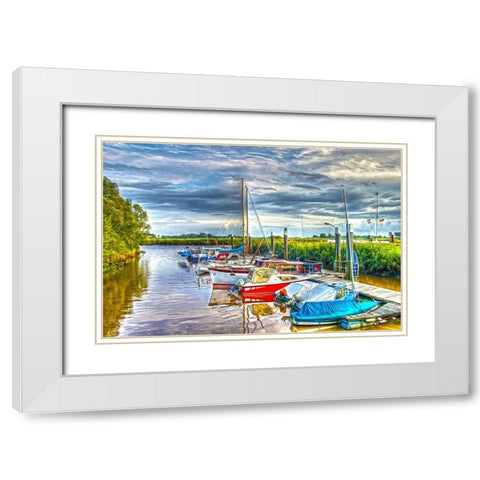 Private Marina White Modern Wood Framed Art Print with Double Matting by Bolokofsky, Ronald