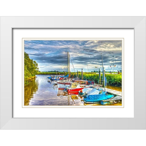 Private Marina White Modern Wood Framed Art Print with Double Matting by Bolokofsky, Ronald