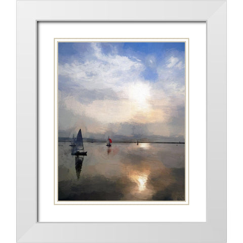Sailing White Modern Wood Framed Art Print with Double Matting by Bolokofsky, Ronald