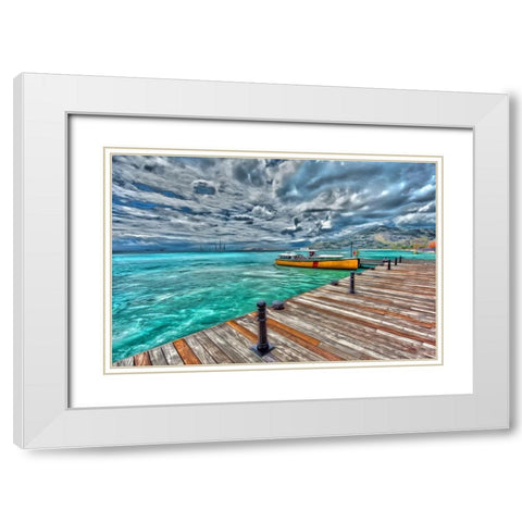 Sint Maartin White Modern Wood Framed Art Print with Double Matting by Bolokofsky, Ronald