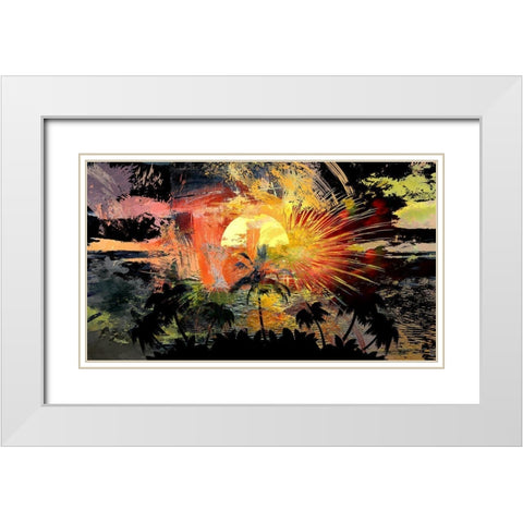 Tropical Fireworks White Modern Wood Framed Art Print with Double Matting by Bolokofsky, Ronald
