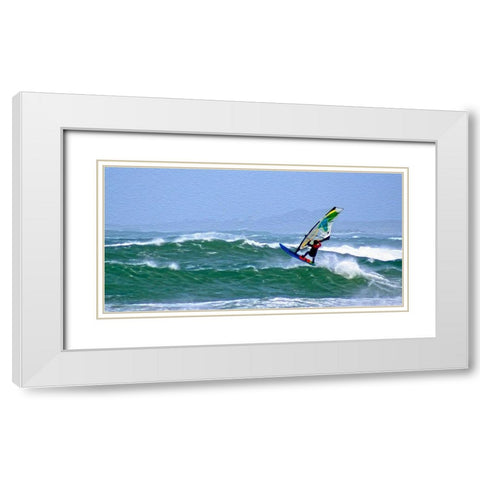 Wind Surfing White Modern Wood Framed Art Print with Double Matting by Bolokofsky, Ronald