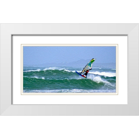 Wind Surfing White Modern Wood Framed Art Print with Double Matting by Bolokofsky, Ronald