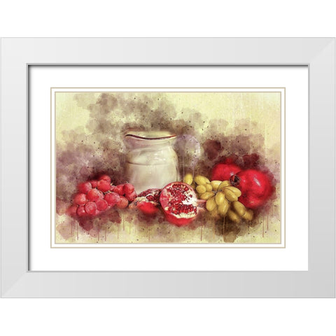 Fruit Still Life White Modern Wood Framed Art Print with Double Matting by Bolokofsky, Ronald
