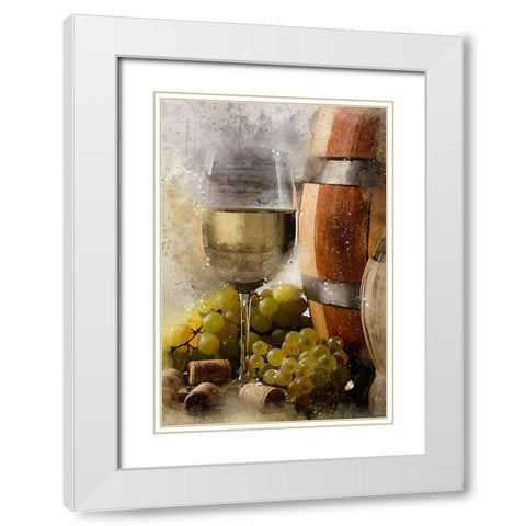 Wine and Grapes IV White Modern Wood Framed Art Print with Double Matting by Bolokofsky, Ronald