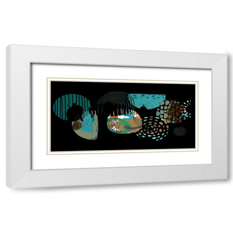 Abstract Boho Composition 145 White Modern Wood Framed Art Print with Double Matting by Bolokofsky, Ronald