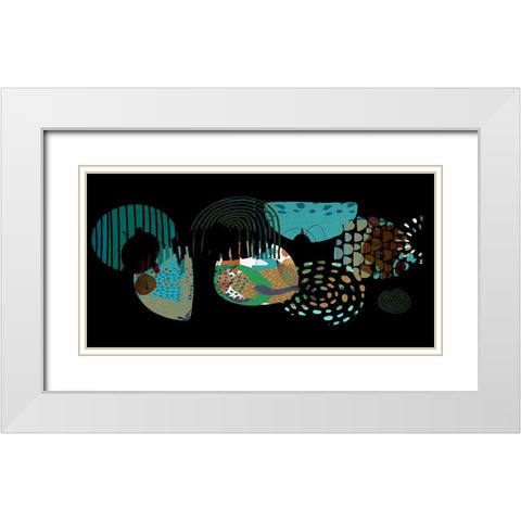 Abstract Boho Composition 145 White Modern Wood Framed Art Print with Double Matting by Bolokofsky, Ronald