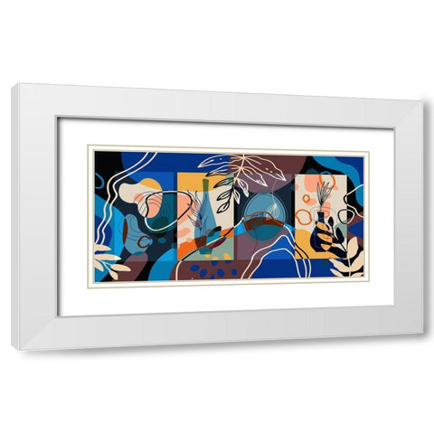 Abstract Boho Composition 225 White Modern Wood Framed Art Print with Double Matting by Bolokofsky, Ronald