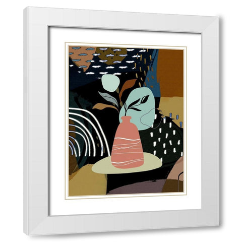 Abstract Boho Composition 656 White Modern Wood Framed Art Print with Double Matting by Bolokofsky, Ronald