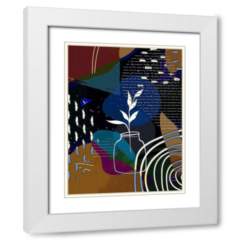 Abstract Boho Composition 657 White Modern Wood Framed Art Print with Double Matting by Bolokofsky, Ronald