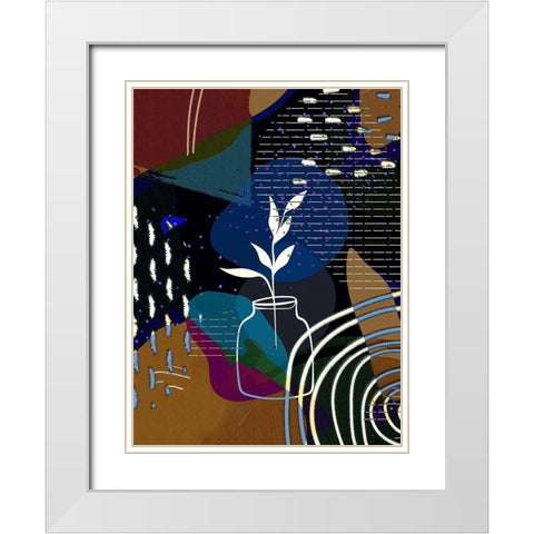 Abstract Boho Composition 657 White Modern Wood Framed Art Print with Double Matting by Bolokofsky, Ronald