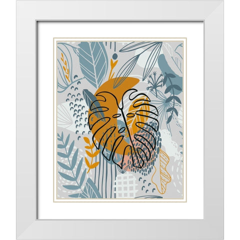 Autumn Leaves 72 White Modern Wood Framed Art Print with Double Matting by Bolokofsky, Ronald