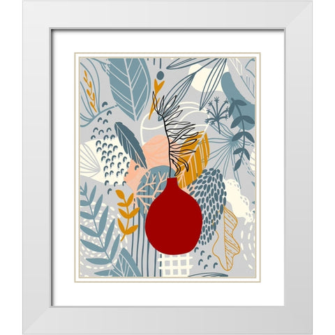 Autumn Leaves 73 White Modern Wood Framed Art Print with Double Matting by Bolokofsky, Ronald