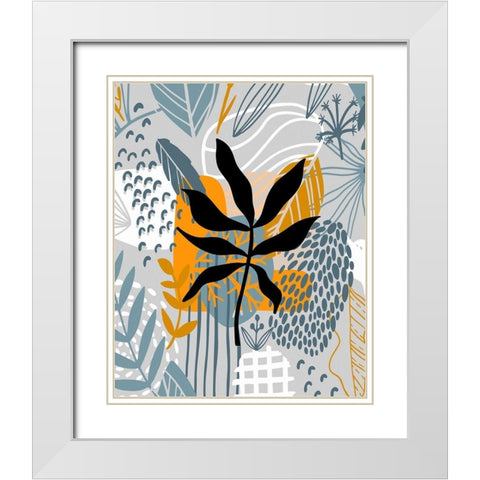 Autumn Leaves 75 White Modern Wood Framed Art Print with Double Matting by Bolokofsky, Ronald