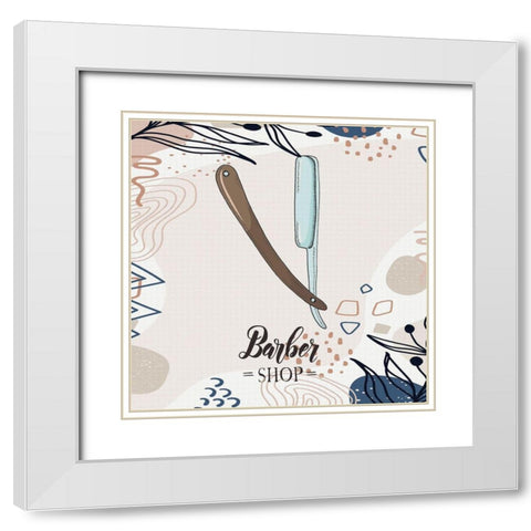Barber Shop 51 White Modern Wood Framed Art Print with Double Matting by Bolokofsky, Ronald